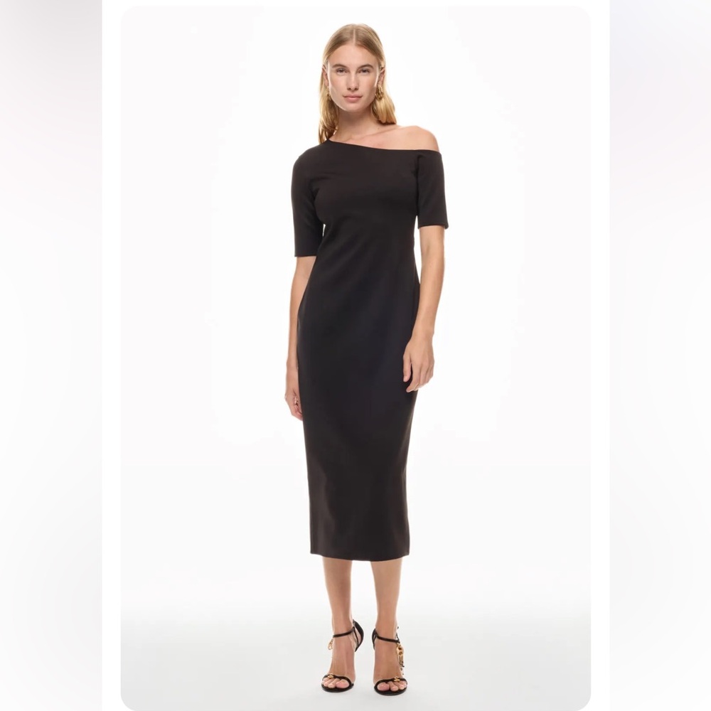 Rosetta Getty Black One-Shoulder Dress